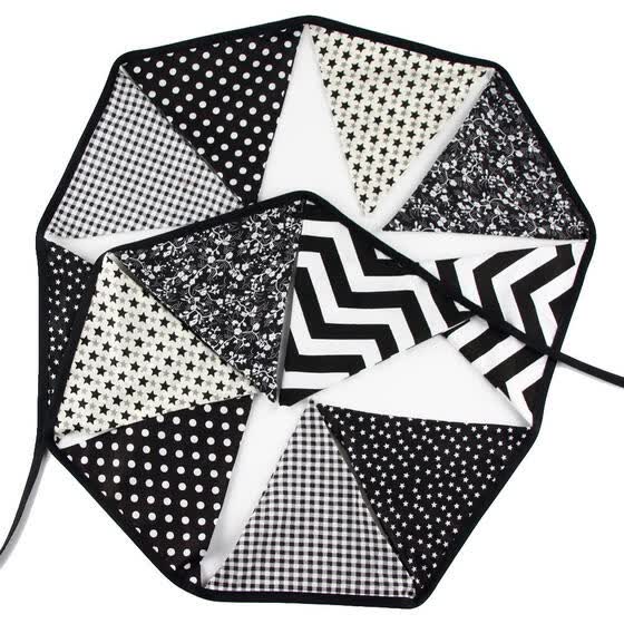 Shop 12 Flags 3 2m Black White Cotton Party Wedding Pennant
