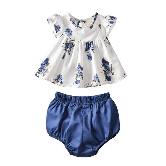 UK Toddler Kids Baby Girls Lace Tops+Briefs Pants+Dress Outfits Clothes 4PCS Set