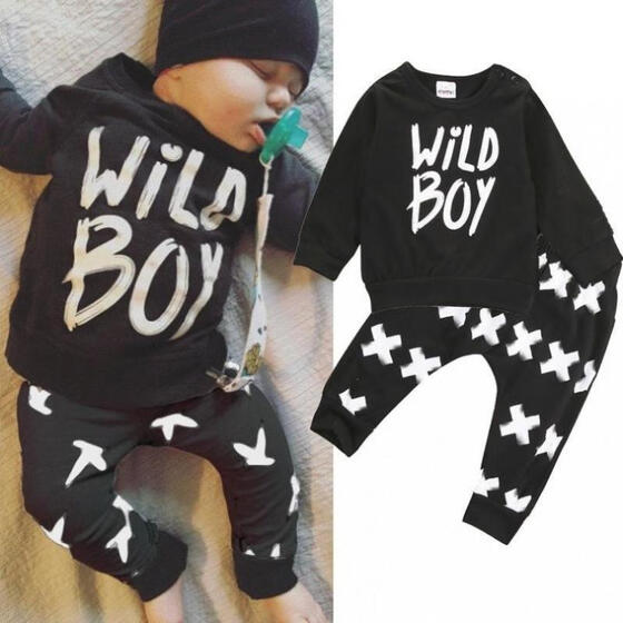 2pcs Newborn Toddler Infant Baby Boy Girl Clothes T-shirt Tops+Pants Outfits Set