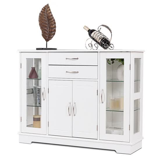 Shop Buffet Storage Cabinet Console Cupboard With Glass Door