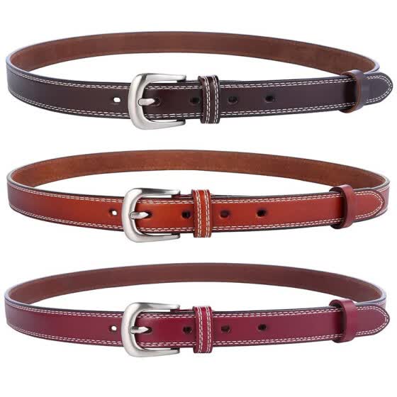 ladies thin leather belts