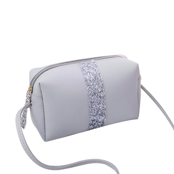 Black Fashion Sequin Lady Shoulders Small Backpack Letter Purse Mobile Phone Messenger Bag