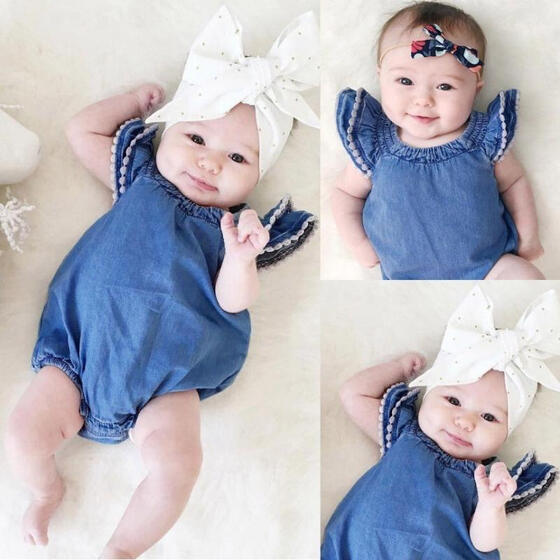 US Toddler Newborn Baby Girls Rompers Jumpsuit Little Mermaid Outfits Costume