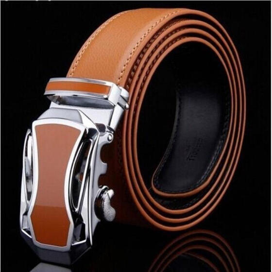 Fashion Leather Men/'s Waist Strap Belt Automatic Buckle Waistband