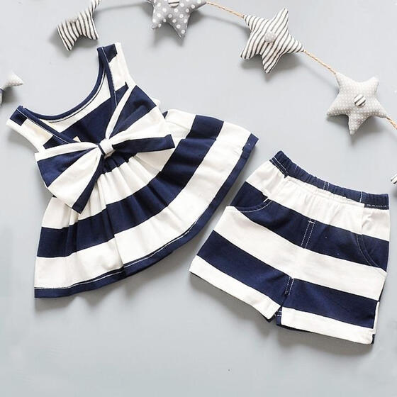 Little Girls Navy and Red Dot Boutique Outfit