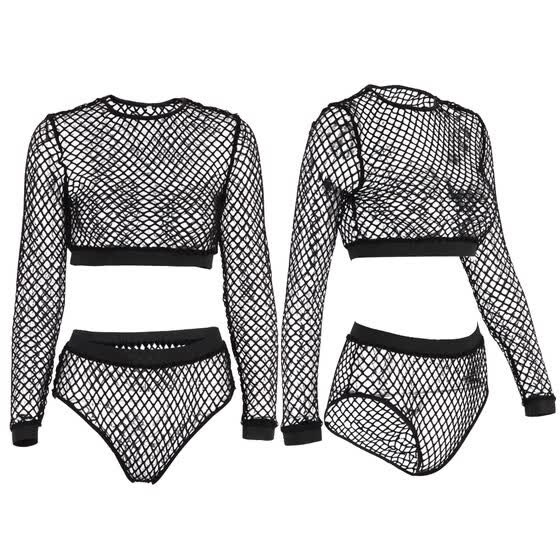 white fishnet crop top long sleeve