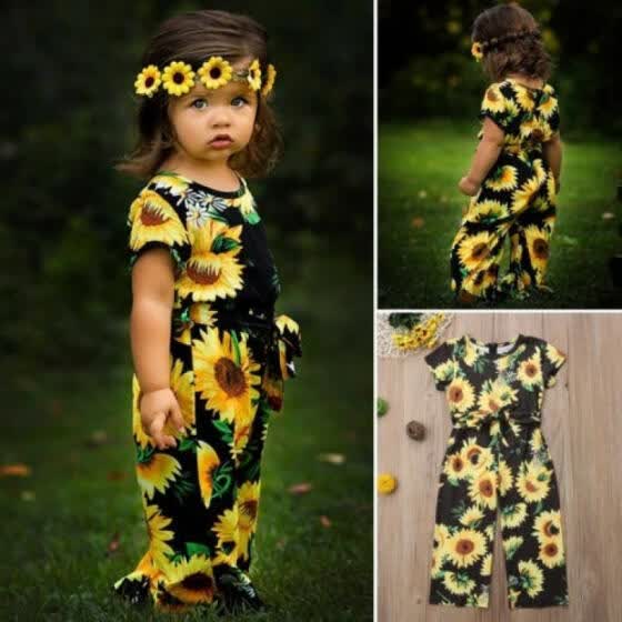 girls sunflower romper