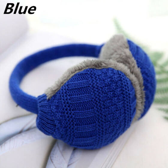 China Chinese Blue Flower Pattern Winter Earmuffs Ear Warmers Faux Fur Foldable Plush Outdoor Gift