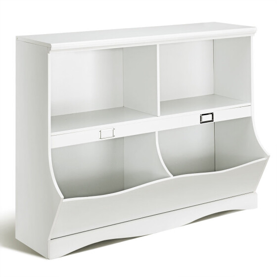 Shop Children Storage White Bookcase Toy Organizer Online From