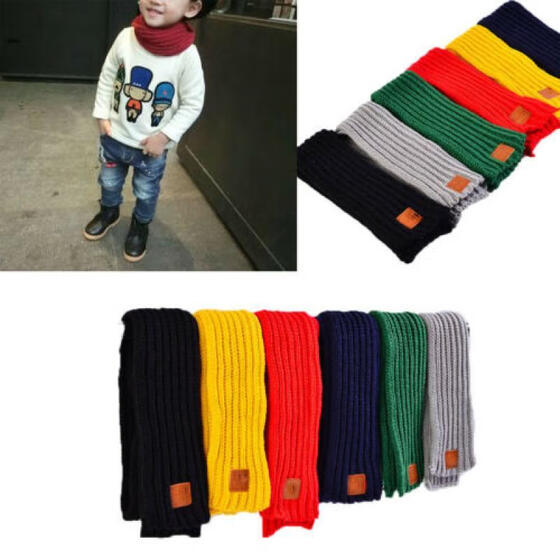 Infant Baby Knitted Scarf with Pom Warm Scarf Winter Autumn Soft Shawl 100-135CM