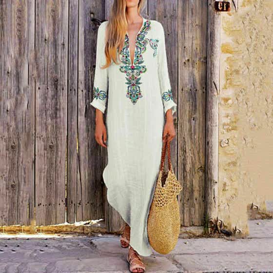 long sleeve maxi beach dresses