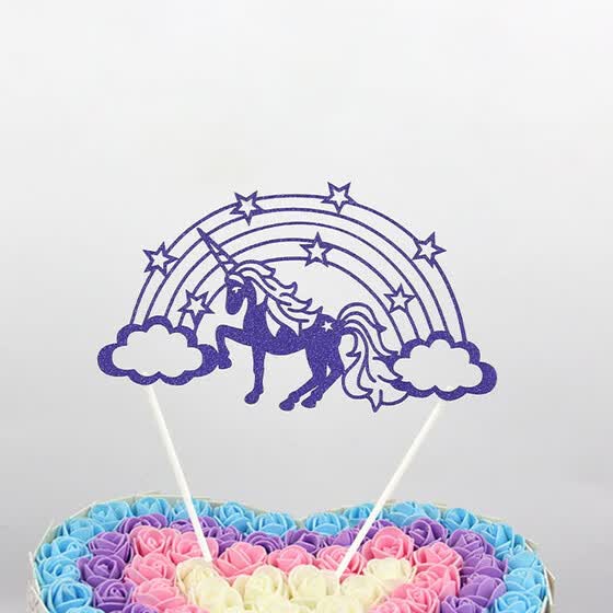 Shop Funnnybunny Glitter Rainbow Unicorn Toppers Cake Decor