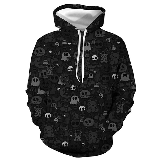 Mens Casual Pullover Shirt Scary Halloween 3D Print Top Shirt Long Sleeve Top Blouse
