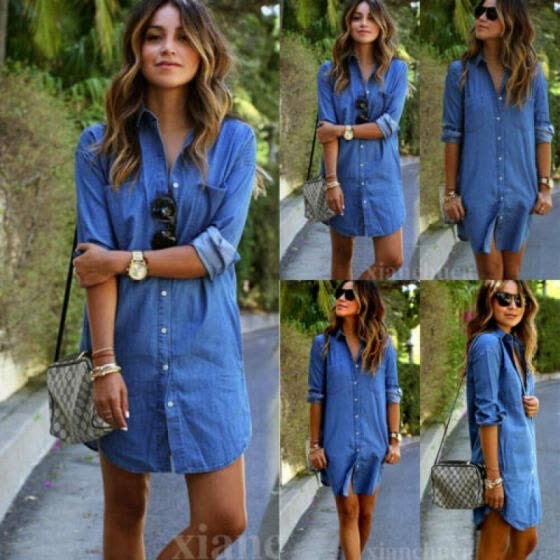 ladies blue jean dress