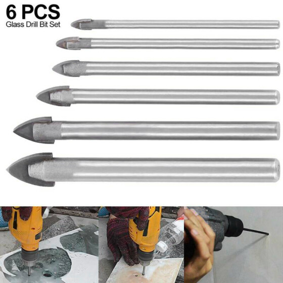 6Pcs 3mm-10mm Triangle Drill Bits Set For Drilling Glass Ceramic Plastic