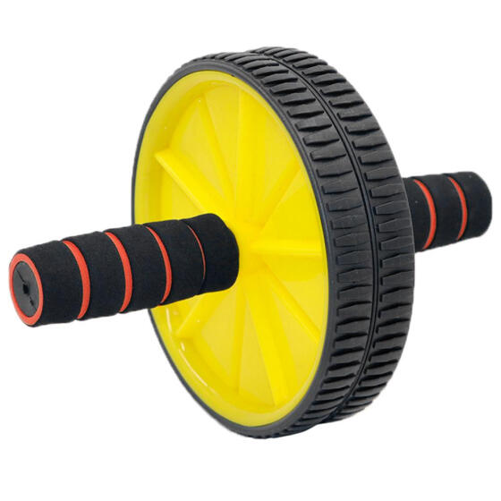 Gym Double-wheeled Abdominal Press Wheel Rollers Exercise Equipment w//Hassock