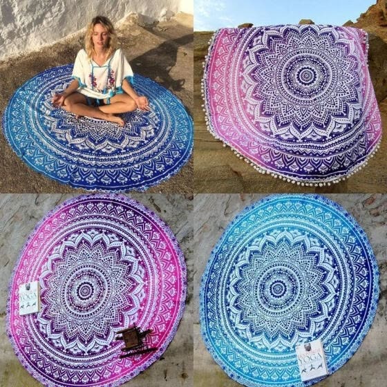 Shop Indian Mandala Round Tapestry Wall Hanging Beach Throw