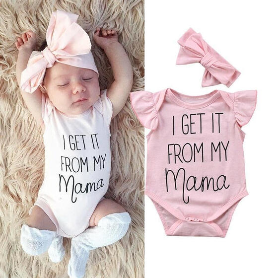 Headband Outfits Clothes Set Newborn Infant Baby Girl Romper Bodysuit Jumpsuit