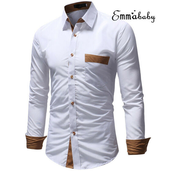 Men/'s Fashion Luxury Casual Stylish Slim Fit Long Sleeve Dress Shirts M-2XL