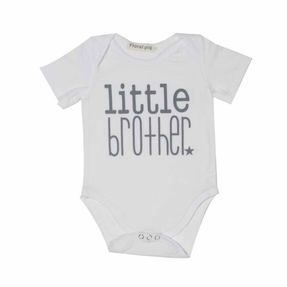 Newborn Infant Baby Boys Little Brother Romper Jumpsuit Bodysuit Outfits Clothes