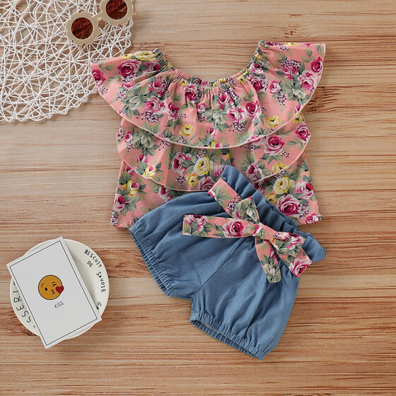Kids Baby Girls Butterfly T-shirt Tops+Skirts Casual Outfits Clothes 2Pcs Set