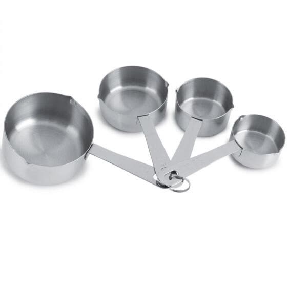 4pcs Measuring Cups and Spoons Kitchen Baking Cooking Tools Set Stainless Steel