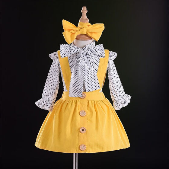 Toddler Baby Kids Girls Polka Dot Top T-Shirt+Skirt Dress Outfits Set Clothes