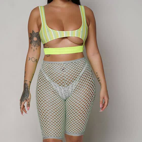 fishnet bathing suit cover up pants