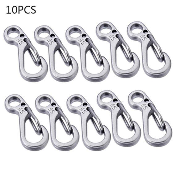 10pcs Hiking Climbing Spring Hanging Buckle Clip Hook Keychain Carabiner
