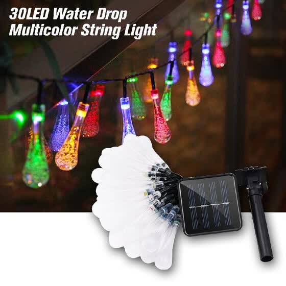 Decorative Solar Powered Lights 30led Water Drop Multicolor Solar Powered Lights 30led Water Drop