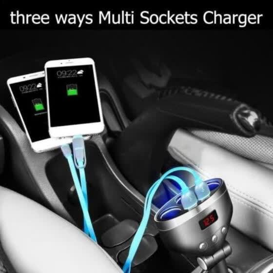 Shop Dual Usb Port 3 Way 12 24v Auto Car Cigarette Lighter Socket