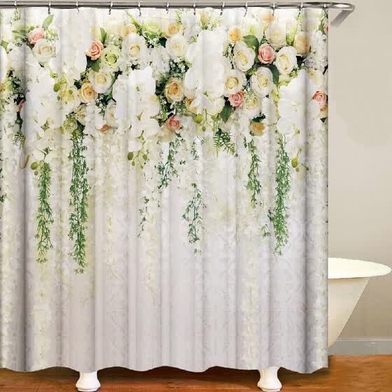 Shop Shower Curtain Flowers Trees Print Blackout Curtains