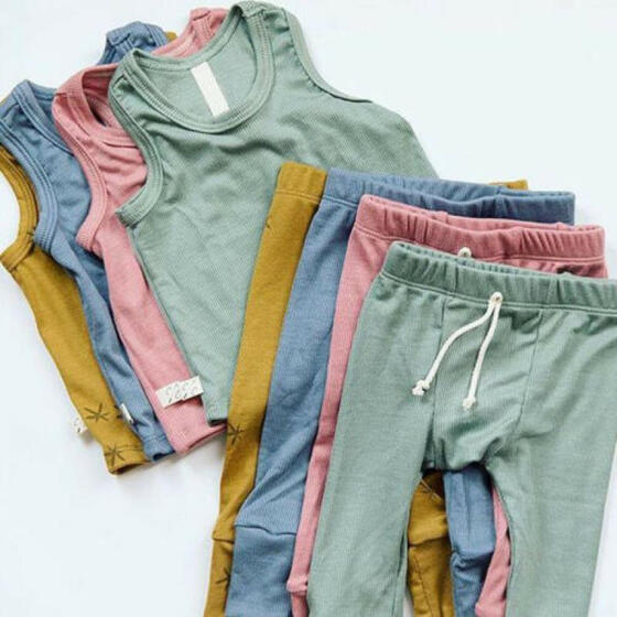 Toddler Kids Baby Girl Outfits Clothes Set Cotton T-shirt Vest Tops+Shorts Pants