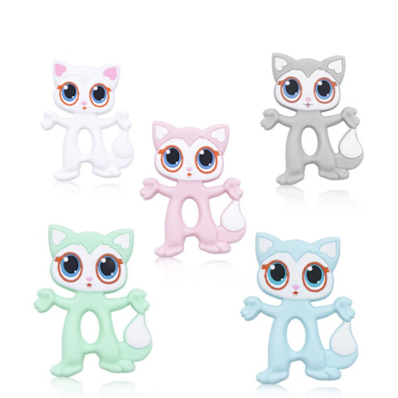 Shop Food Grade Bpa Free Lovely Cat Shape Silicone Pendant Baby Teething Toy Silicone Baby Teether New Silicone Teether Online From Best For Babies On Jd Com Global Site Joybuy Com