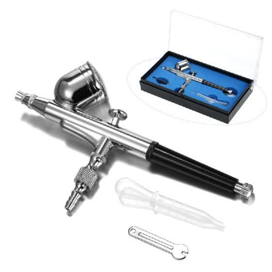 Dual Action Gravity Feed Airbrush 0.3mm Spray Gun Pro Nail Art Paint Tattoo Tool