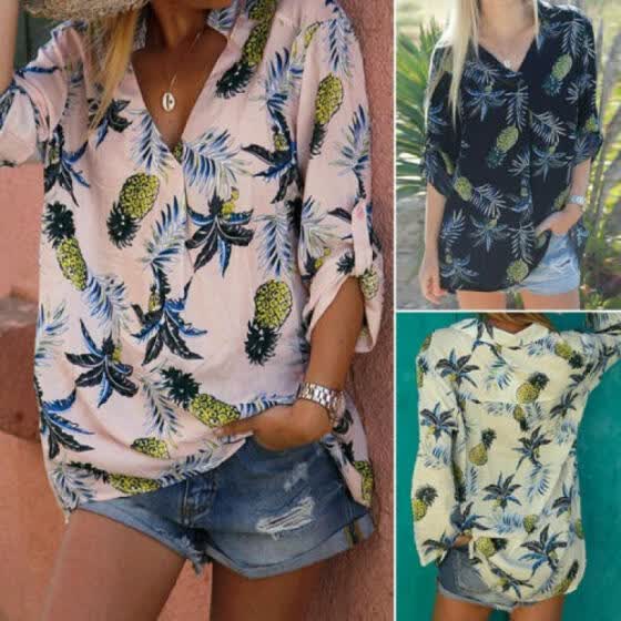 pineapple print shirt womens