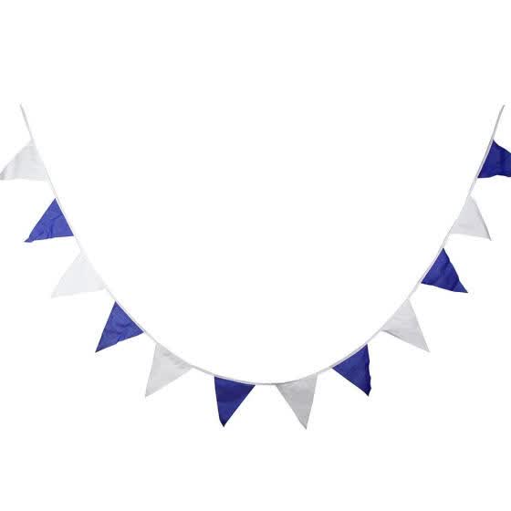 Shop Creative Blue Cotton Pennant Flag For Garland Home Wedding