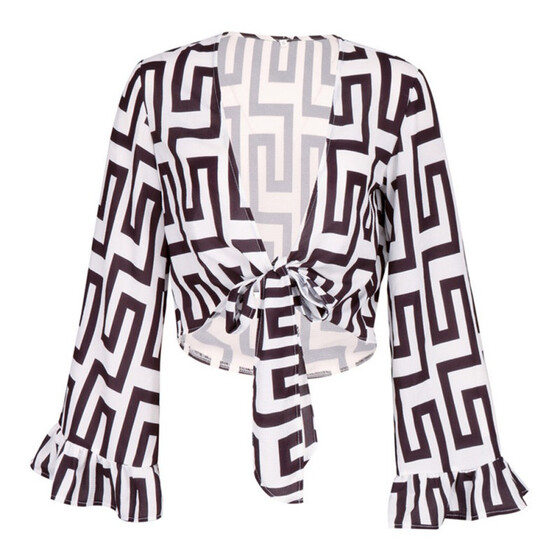 Blouse Long Sleeve T Shirt Off Shoulder Womens Tops Plaid Tee Print Loose Ladies