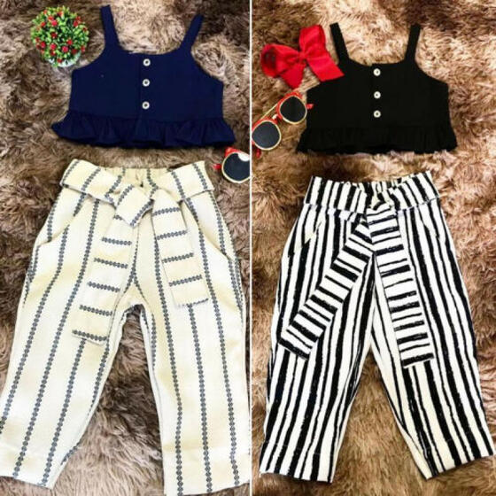 2Pcs Toddler Kid Baby Girl Clothes Ruffle T-Shirt Tops Floral Shorts Outfits Set