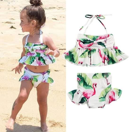 kids flamingo bathing suit