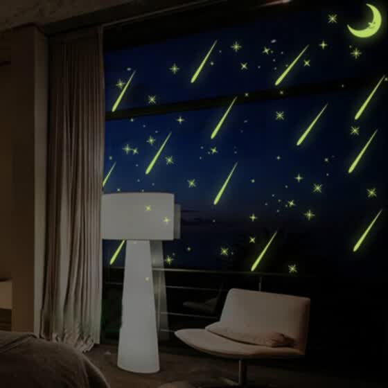 Shop Glowing Star Wall Stickers Light Fluorescent Sticker 3d Wall