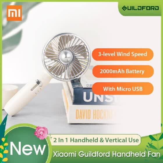 Shop Xiaomi Mijia Guildford Handheld Fan 2 In 1 Mini Retro Desk