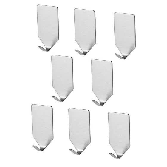 Shop 8pcs Adhesive Hook Stainless Steel Adhesive Hooks Strong Wall