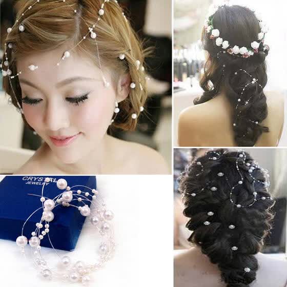 Shop 6pcs Diy String Pearl Bridal Hair Clip Wedding Headdress Hair