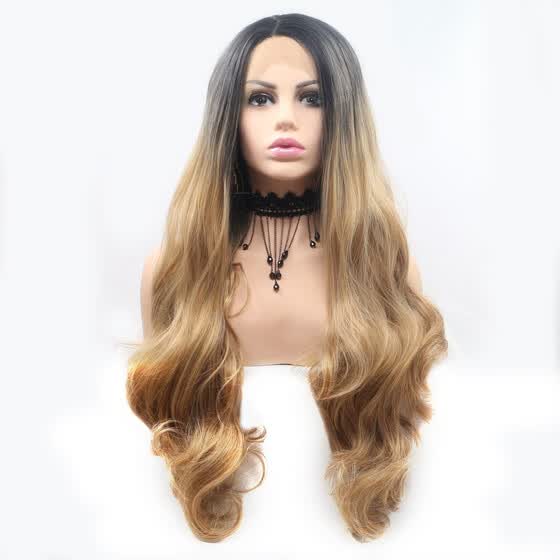 Shop Amazing Star Lace Frontal Wigs Mixed Color Long Wavy Hair