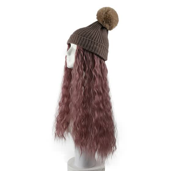 Shop Gobestart Long Curly Wig Cap Long Hair Baseballs Cap Ball