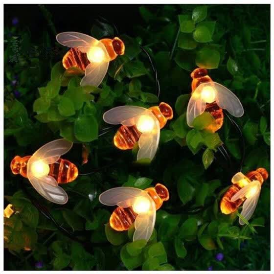 Solar String 20 Led Lights Honey Bee Shape Powered - Solar Powered Garden Decorative Lights Solar String 20 Led Lights Honey Bee Shape Powered - Solar Powered Garden Decorative Lights