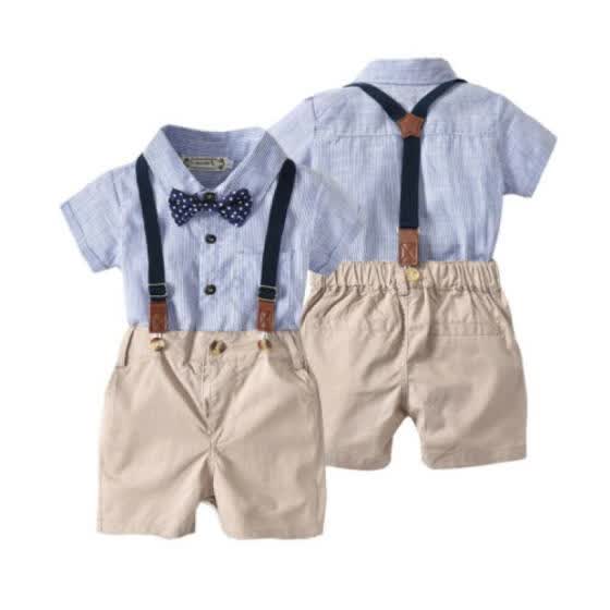 baby boy suspender shorts outfit