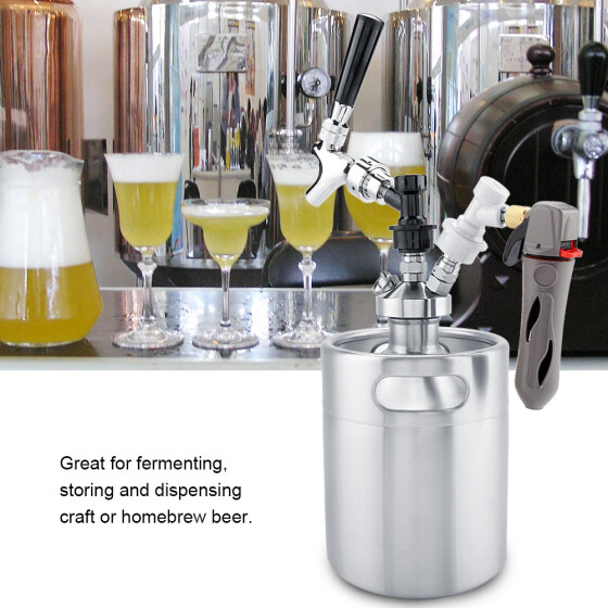 Shop Greensen 2l Mini Stainless Steel Keg With Faucet Pressurized