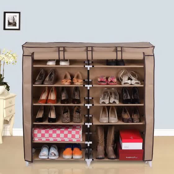 Shop 7 Tiers Portable Shoe Rack Organizer Closet Fabric Cover Shoe Storage Cabinet Mocha Online From Best On Jd Com Global Site Joybuy Com